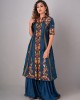 Prussian Blue A-line kurta & Garara set (REM1003)