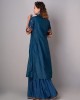 Prussian Blue A-line kurta & Garara set (REM1003)