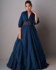 Prussian Blue Drape Gown paired with the Belt(REM1004)