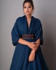 Prussian Blue Drape Gown paired with the Belt(REM1004)