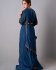 Prussian Blue Drape saree, Blouse paired with the Belt (REM1009)