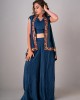 Prussian Blue Sleeveless jacket paired with an inner & palazzo(REM1002) Prussian Blue Sleeveless jacket paired with an inner & palazzo(REM1002)