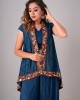 Prussian Blue Sleeveless jacket paired with an inner & palazzo(REM1002) Prussian Blue Sleeveless jacket paired with an inner & palazzo(REM1002)