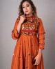 Apricot Orange Anarkali paired with staright pant(REM1006)