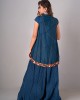 Prussian Blue Sleeveless jacket paired with an inner & palazzo(REM1002) Prussian Blue Sleeveless jacket paired with an inner & palazzo(REM1002)