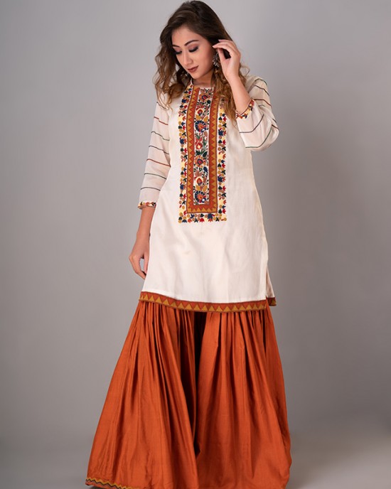 Staright Kurta paired with Garara set (REM1014)