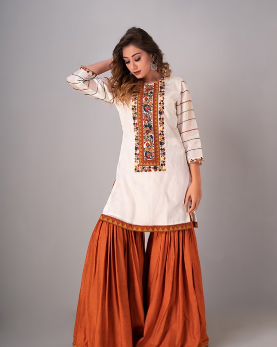 Staright Kurta paired with Garara set (REM1014)