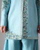 Light Blue Jacket with Double Flair Pallazzo (SB1004)