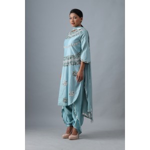 Light Blue Kurta with Dhoti & Dupatta (SB1001)