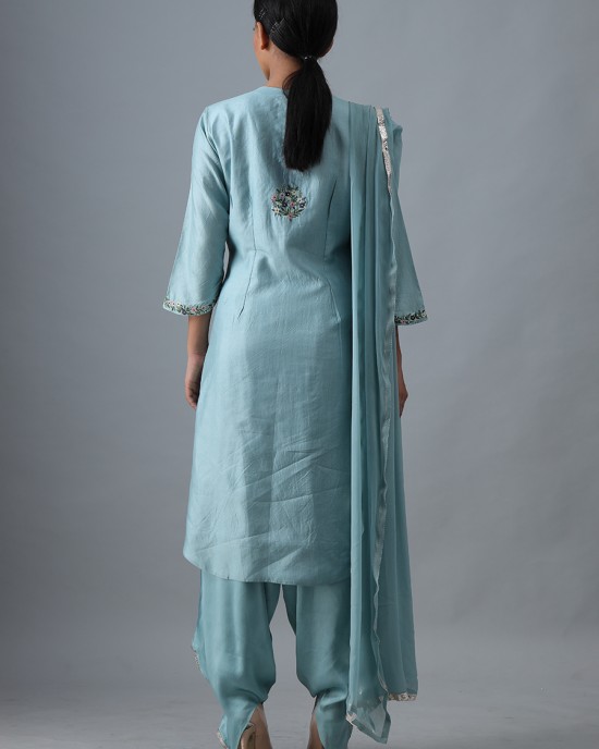 Light Blue Kurta with Dhoti & Dupatta (SB1001)