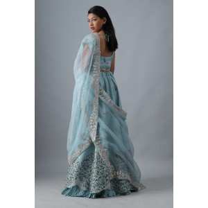 Light Blue Lehenga with Choli & Dupatta (SB1008)