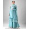 Light Blue Short Anarkali Kurta with Double Flair Pallazzo & Dupatta (SB1003)