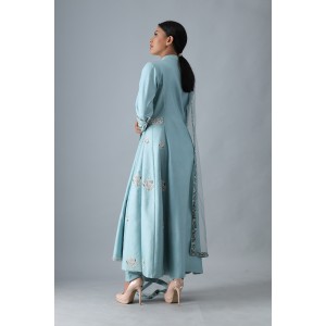 Light Blue A-Line Kurta with Pant & Dupatta (SB1005)