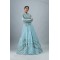 Light Blue Front Slit Long Flair Kurta with Skirt (SB1006)