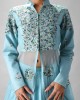 Light Blue Front Slit Long Flair Kurta with Skirt (SB1006)