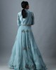 Light Blue Front Slit Long Flair Kurta with Skirt (SB1006)