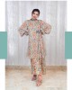 Light Blue A-Line Pleated Kurta with baloon sleeves paired with a tie-up skirt (TZ1001)