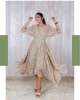 Light Blue One piece Handkerchief frock with dolman sleeves paired with a broad belt at the waist (TZ1004)