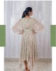 Light Blue One piece Handkerchief frock with dolman sleeves paired with a broad belt at the waist (TZ1004)