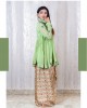 Tie-up Skirt paired with a Mint Green gathered peplum top and has chudidar sleeves(TZ1006)