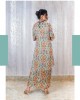 Light Blue A-Line Pleated Kurta with baloon sleeves paired with a tie-up skirt (TZ1001)