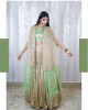 Mint Green Knife pleated skirt with a crop top & Cape (TZ1008)