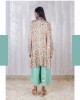 Light Blue Jumpsuit paired with a bell sleeve open jacket and belt (TZ1005)